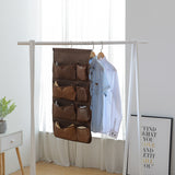 SOGA 2X Coffee Double Sided Hanging Storage Bag Underwear Bra Socks Mesh Pocket Hanger Home Organiser - Cafe Supply
