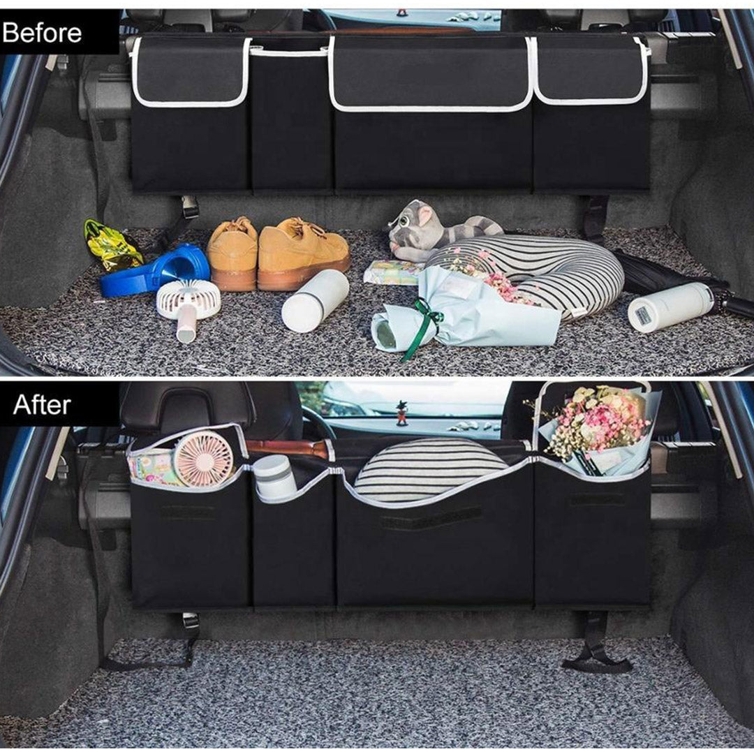 SOGA 2X Oxford Cloth Car Storage Trunk Organiser Backseat Multi-Purpose Interior Accessories Black - Cafe Supply