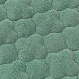 SOGA 2X Green 183cm Wide Mattress Cover Thick Quilted Fleece Stretchable Clover Design Bed Spread Sheet Protector with Pillow Covers - Cafe Supply