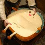 SOGA 2X Cute Face Toast Bread Cushion Stuffed Car Seat Plush Cartoon Back Support Pillow Home Decor - Cafe Supply