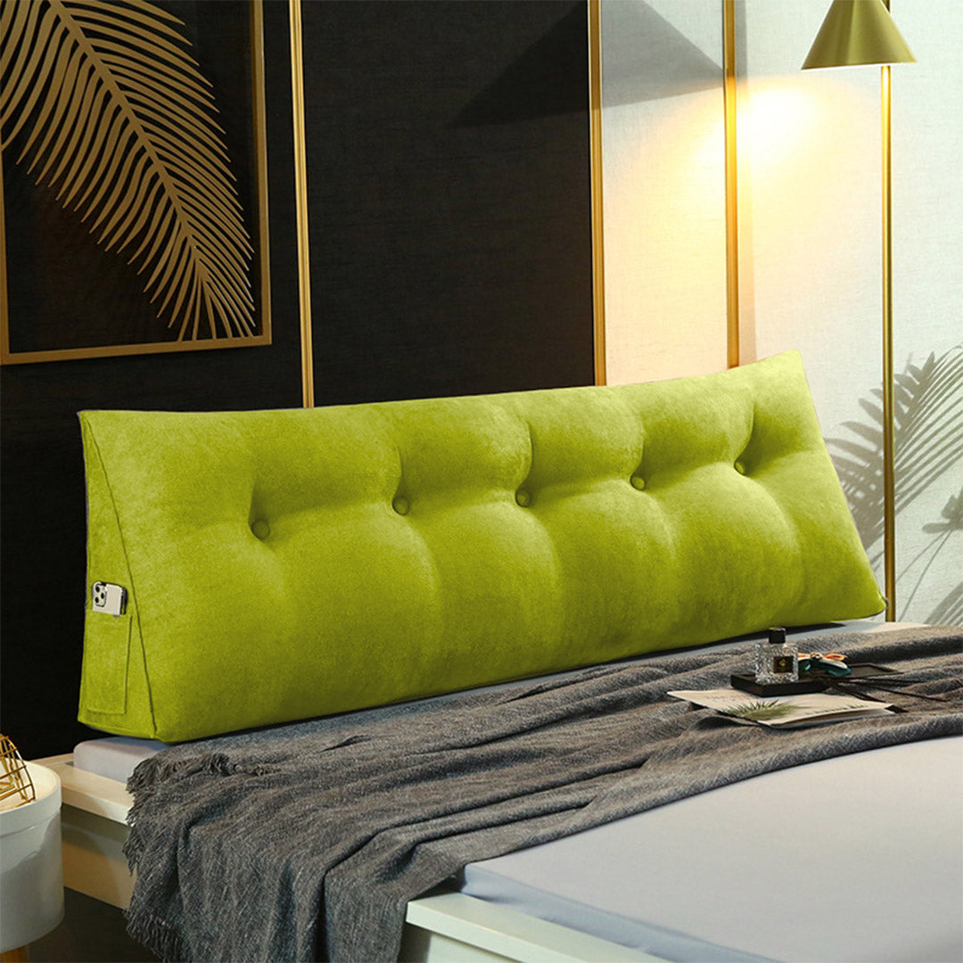 SOGA 2X 180cm Green Triangular Wedge Bed Pillow Headboard Backrest Bedside Tatami Cushion Home Decor - Cafe Supply