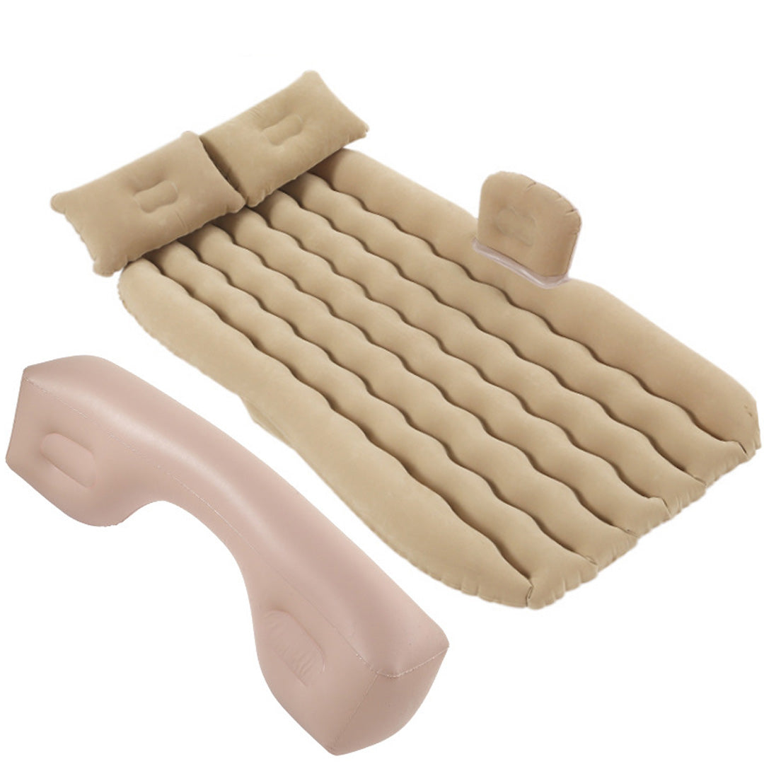 SOGA 2X Beige Ripple Inflatable Car Mattress Portable Camping Air Bed Travel Sleeping Kit Essentials - Cafe Supply