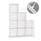 SOGA 2X White Portable 9-Cube 3 Column Storage Organiser Foldable DIY Modular Grid Space Saving Shelf 149cm - Cafe Supply