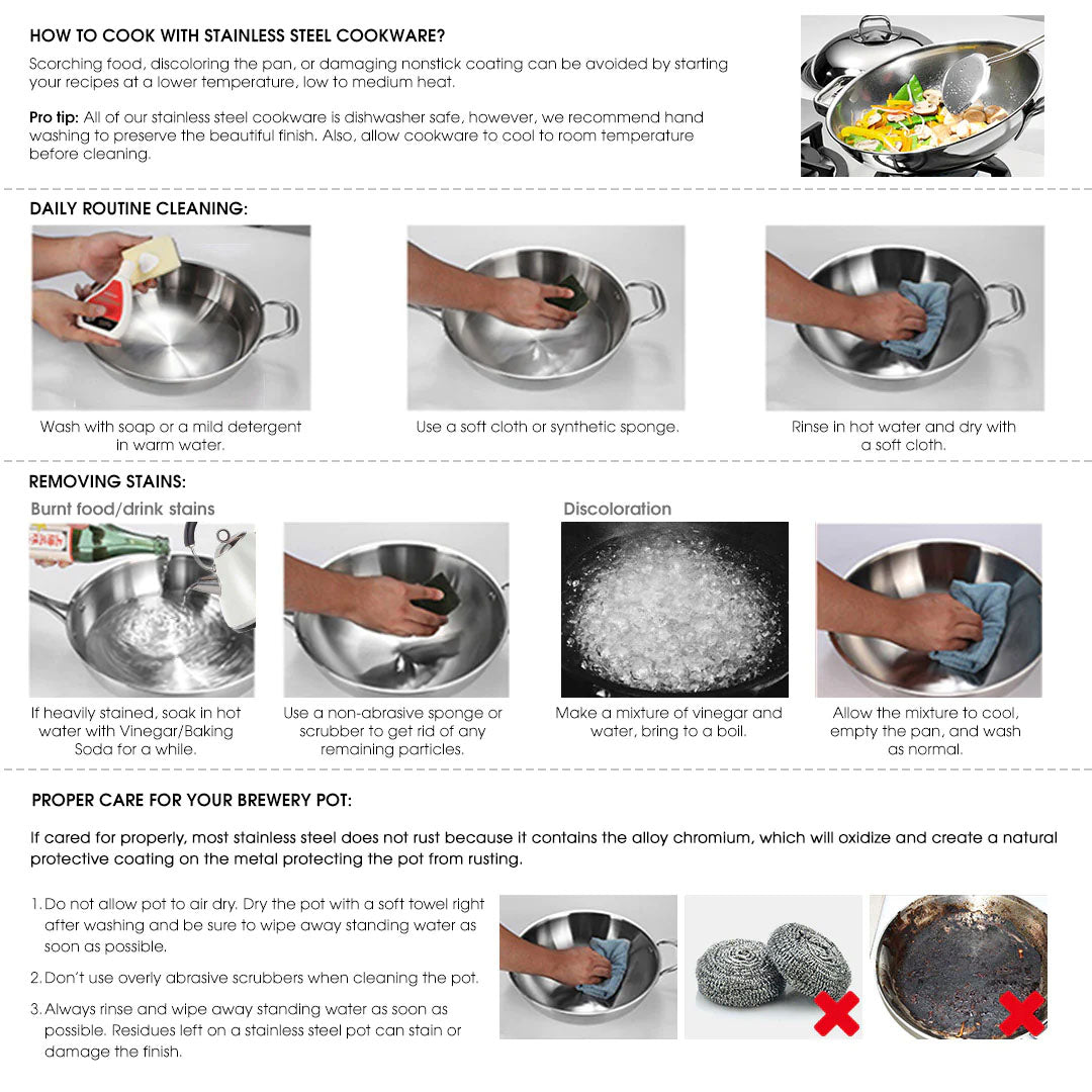 SOGA 33L Stainless Steel Stock Pot with One Steamer Rack Insert Stockpot Tray - Cafe Supply