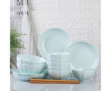 SOGA Light Blue Japanese Style Ceramic Dinnerware Crockery Soup Bowl Plate Server Kitchen Home Decor Set of 10 - Cafe Supply