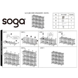 SOGA 2X White Portable 9-Cube 3 Column Storage Organiser Foldable DIY Modular Grid Space Saving Shelf - Cafe Supply