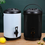 SOGA 4X 8L Stainless Steel Insulated Milk Tea Barrel Hot and Cold Beverage Dispenser Container with Faucet Black - Cafe Supply