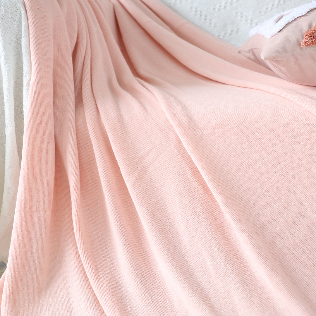 SOGA 2X Pink Acrylic Knitted Throw Blanket Solid Fringed Warm Cozy Woven Cover Couch Bed Sofa Home Decor - Cafe Supply