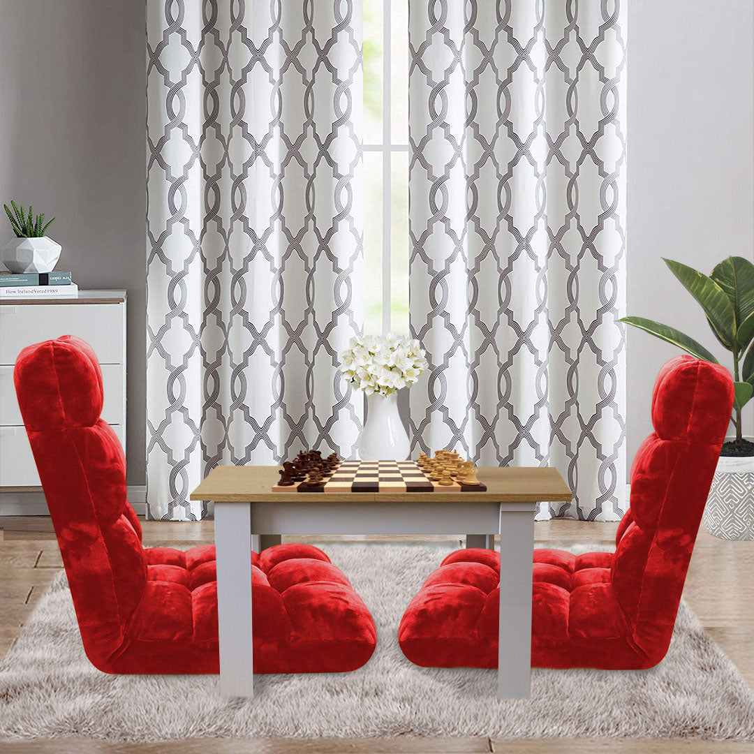SOGA 4X Floor Recliner Folding Lounge Sofa Futon Couch Folding Chair Cushion Red - Cafe Supply