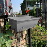 SOGA 49.5cm Gray Rectangular Planter Vegetable Herb Flower Outdoor Plastic Box with Holder Balcony Garden Decor Set of 5 - Cafe Supply