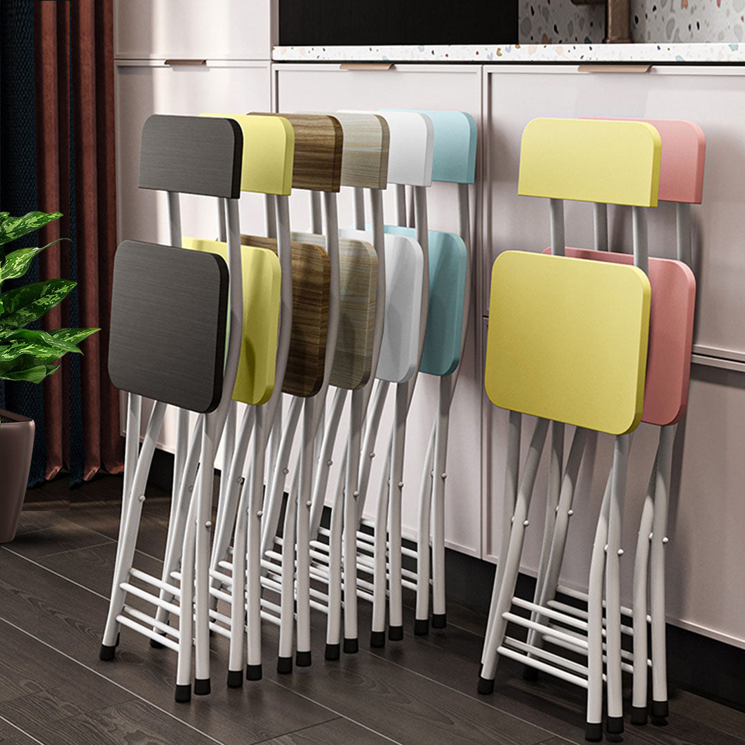 SOGA Pink Foldable Chair Space Saving Lightweight Portable Stylish Seat Home Decor Set of 2 - Cafe Supply