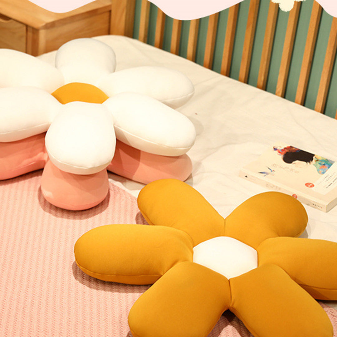 SOGA 2X Pink Daisy Flower Shape Cushion Soft Leaning Bedside Pad Floor Plush Pillow Home Decor - Cafe Supply