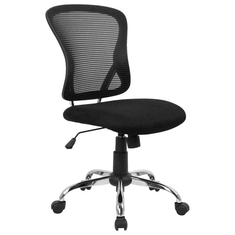 Brenton Chair Black Mesh Mid Back - Cafe Supply