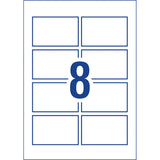 Avery Cards Multi Purpose  Inkjet Laser 8up 10 Sheets - Cafe Supply
