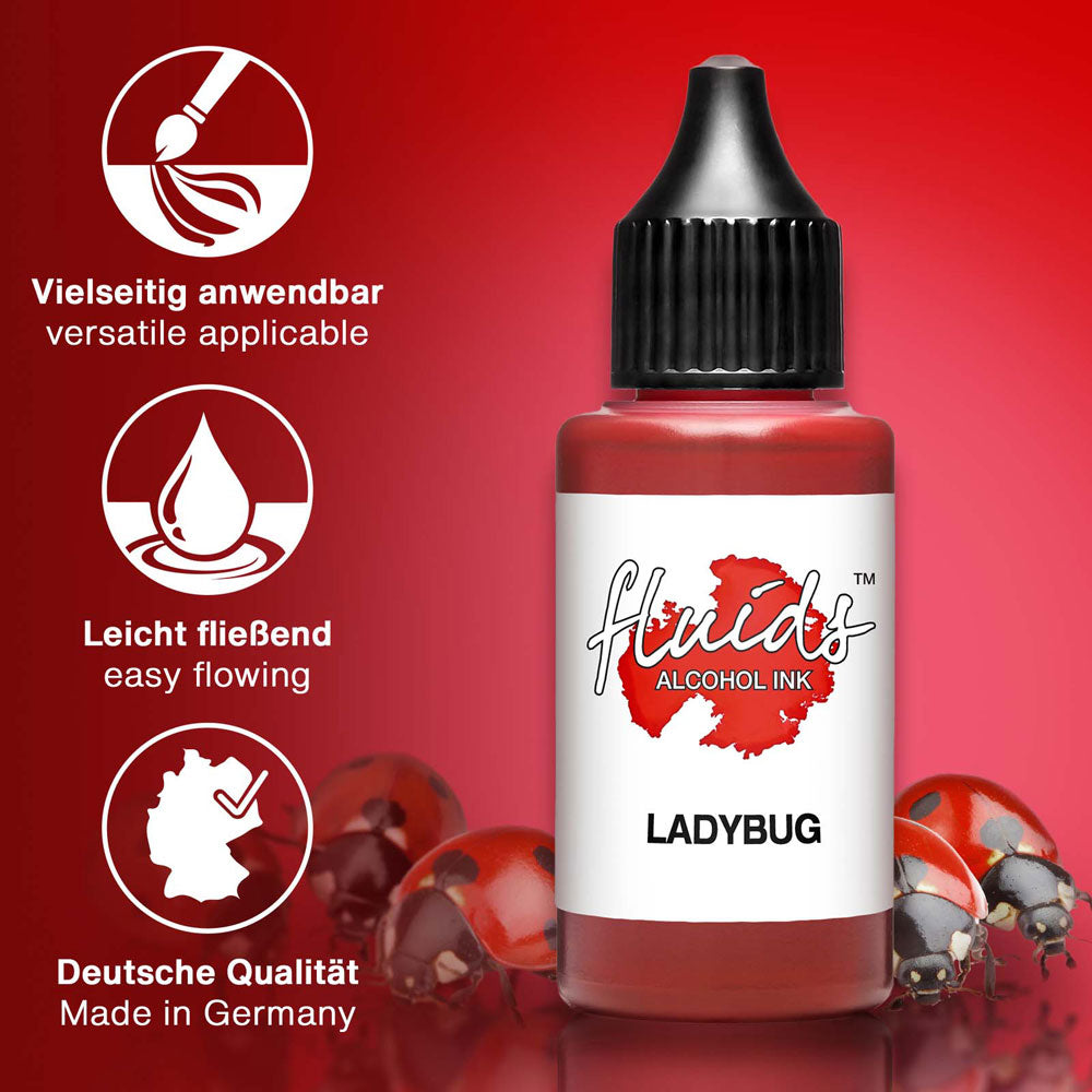 Octopus Fluids Alcohol Ink Ladybug Red 30ml - Cafe Supply