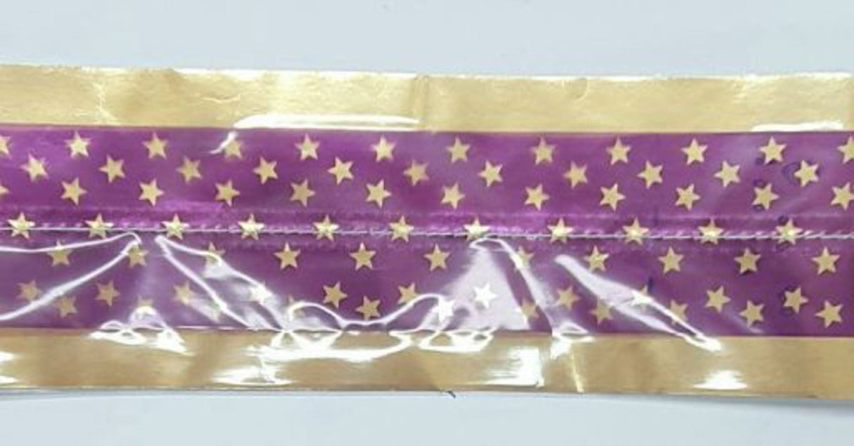 Cake Band Star Purple/Gold 63mm (1m) - Cafe Supply