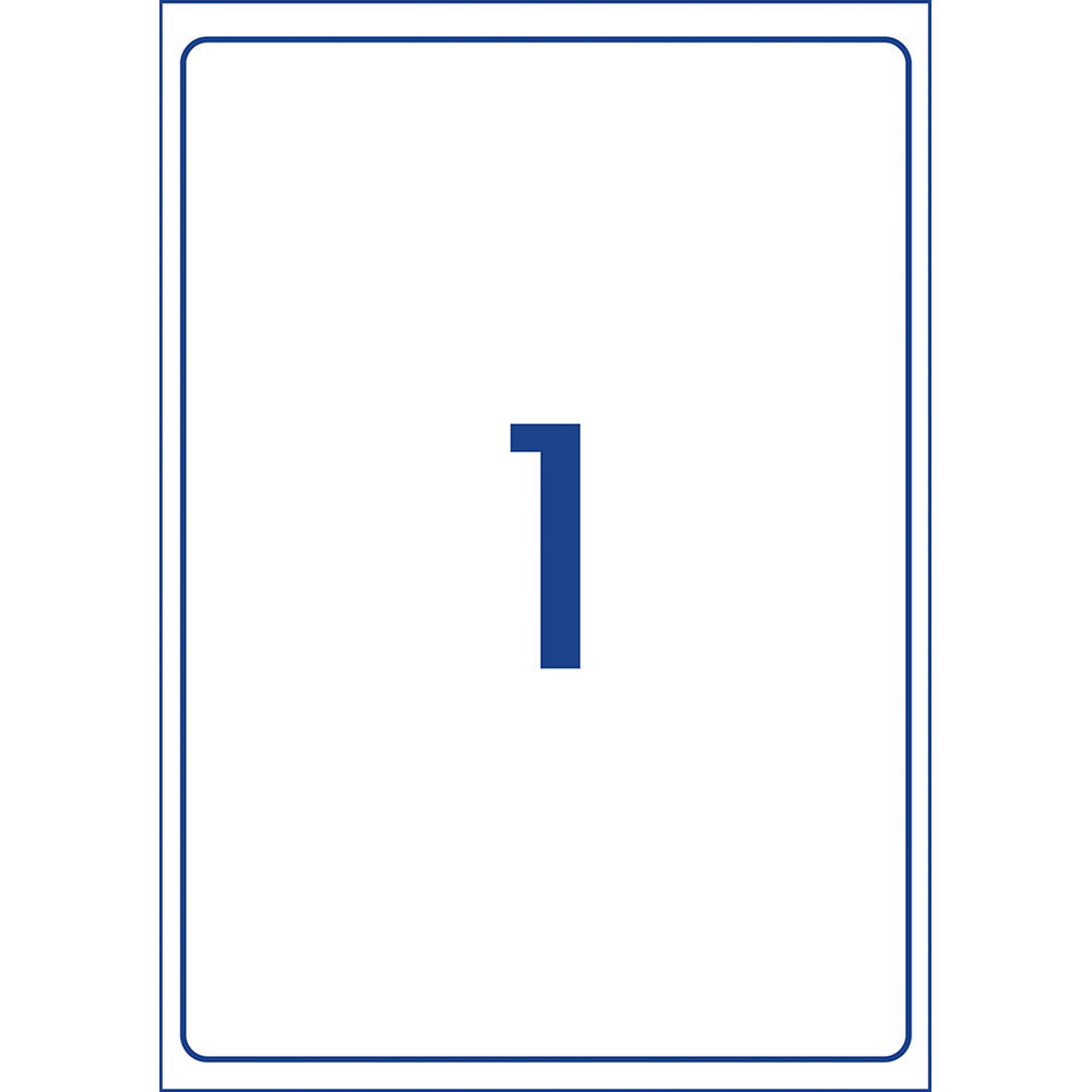 Avery Heavy Duty ID Label L7067 White Laser 199.6x289.1mm 1up 10 Sheets - Cafe Supply