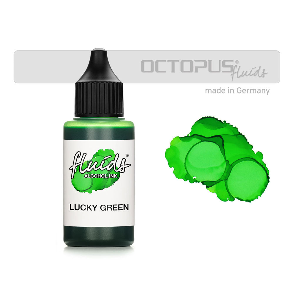 Octopus Fluids Alcohol Ink Lucky Green 30ml - Cafe Supply