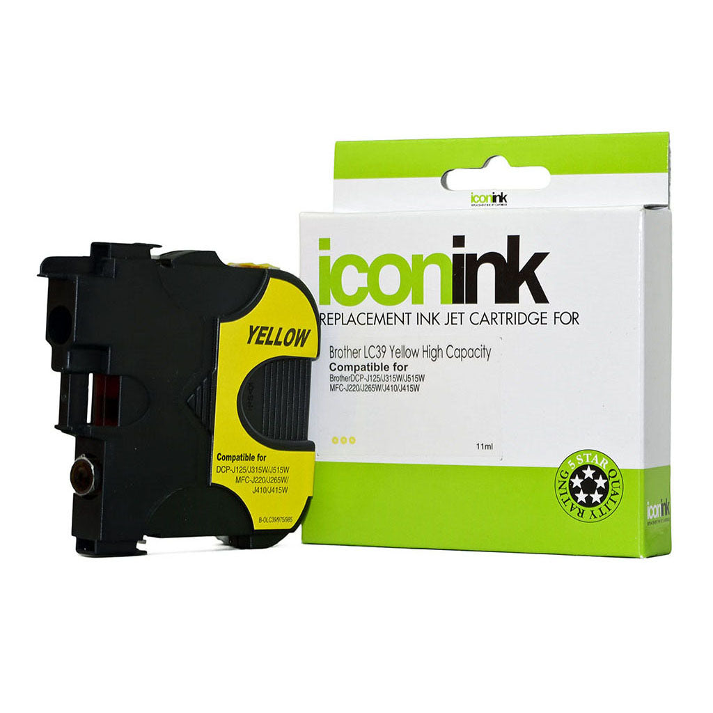 Icon Compatible Brother LC39 Yellow Ink Cartridge - Cafe Supply