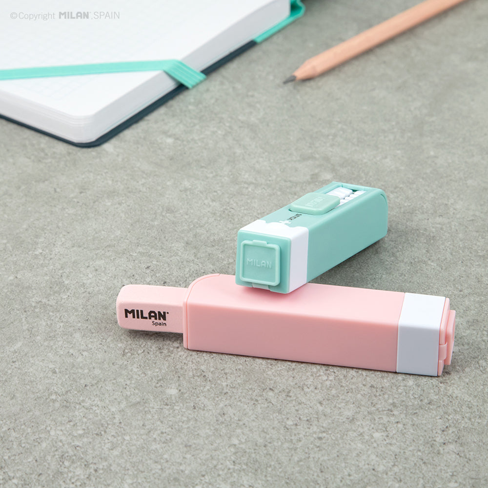 Milan Anti-Bacterial Stick Sharpener Eraser Turquoise - Cafe Supply