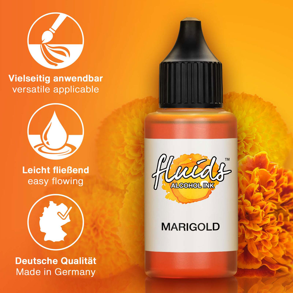 Octopus Fluids Alcohol Ink Marigold Yellow 30ml - Cafe Supply