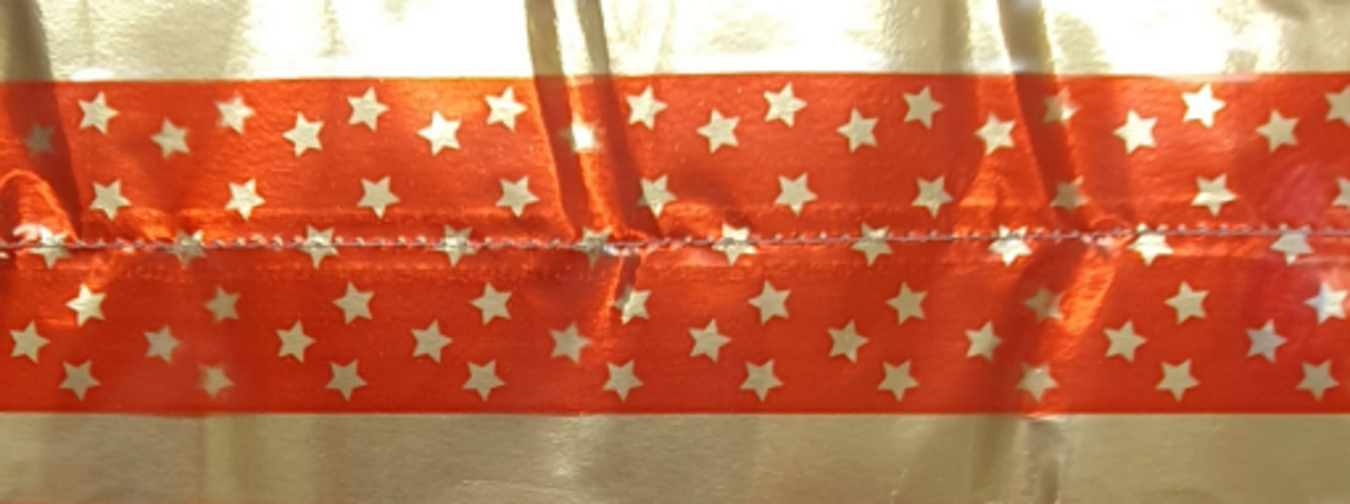 Cake Band Star Red/Gold 63mm (7m) - Cafe Supply