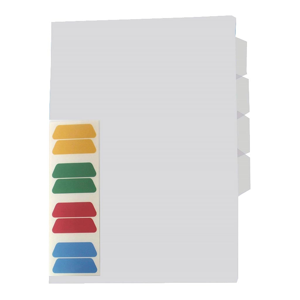 OSC L Shaped Pockets A4 4 Tab Indexed Clear - Cafe Supply