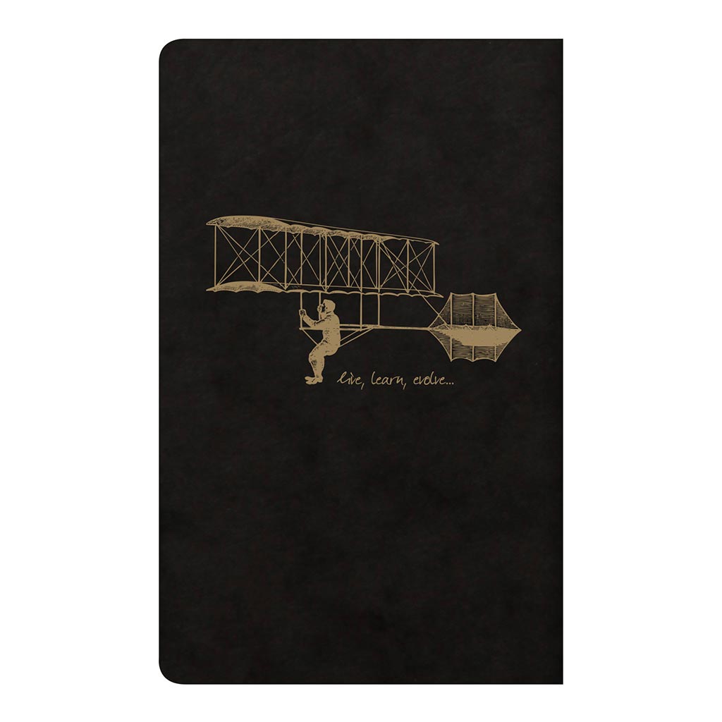Flying Spirit Sewn Notebook 7.5x12cm Black - Cafe Supply