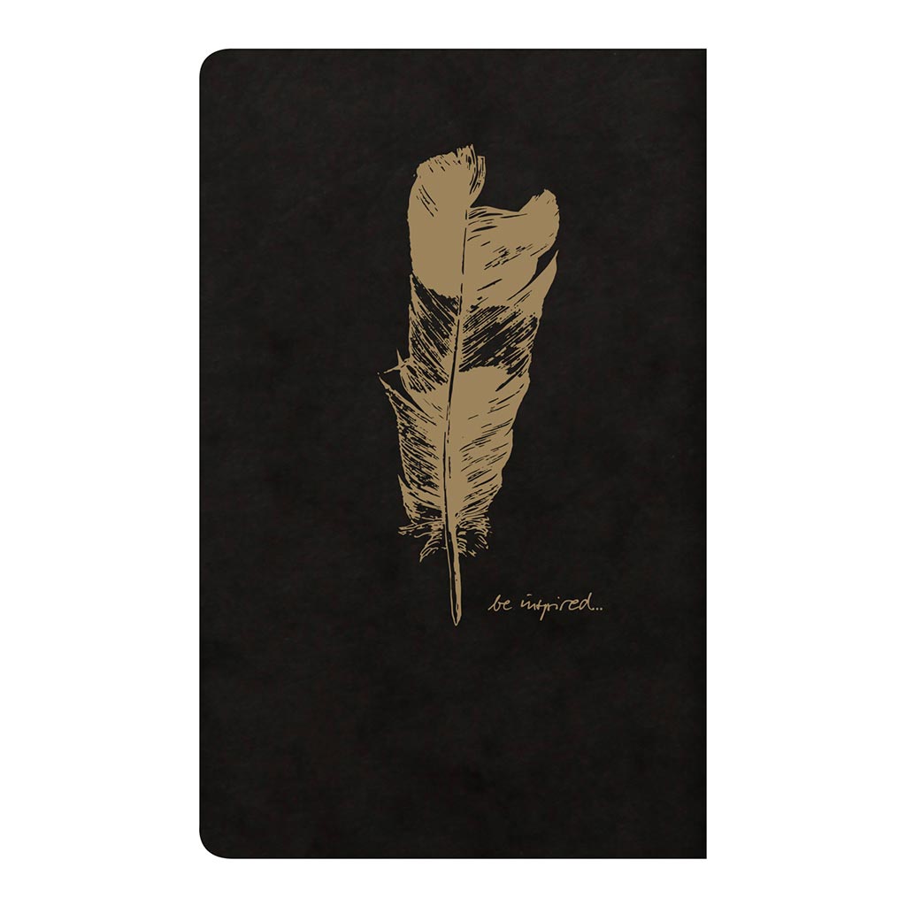Flying Spirit Sewn Notebook 7.5x12cm Black - Cafe Supply