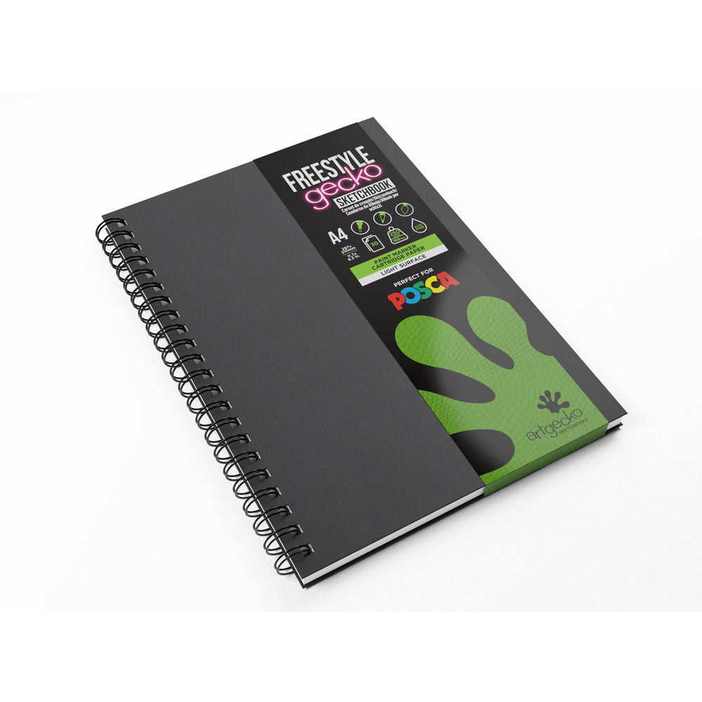 Artgecko Freestyle Sketchbook A4 60 Pages 30 Sheets 250gsm White Hybrid Paper - Cafe Supply