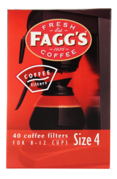 Fagg's Coffee Filters Size 4 8-12 Cups 40pk - Cafe Supply