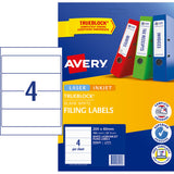 Avery Label L7171 Lever Arch 4up 25 Sheets 200x60mm - Cafe Supply