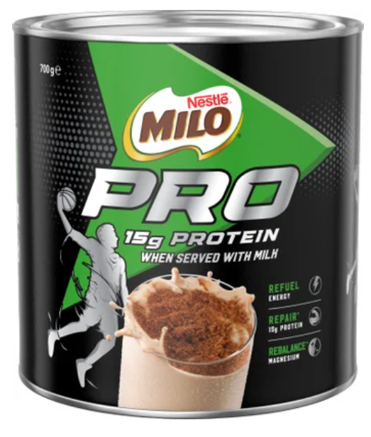 Nestle Milo Pro Chocolate Malt Powder Hot or Cold Drink Tin 700g - Cafe Supply