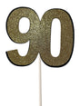 90th Glitter Gold Cake Topper (Card 85x70mm) - Cafe Supply