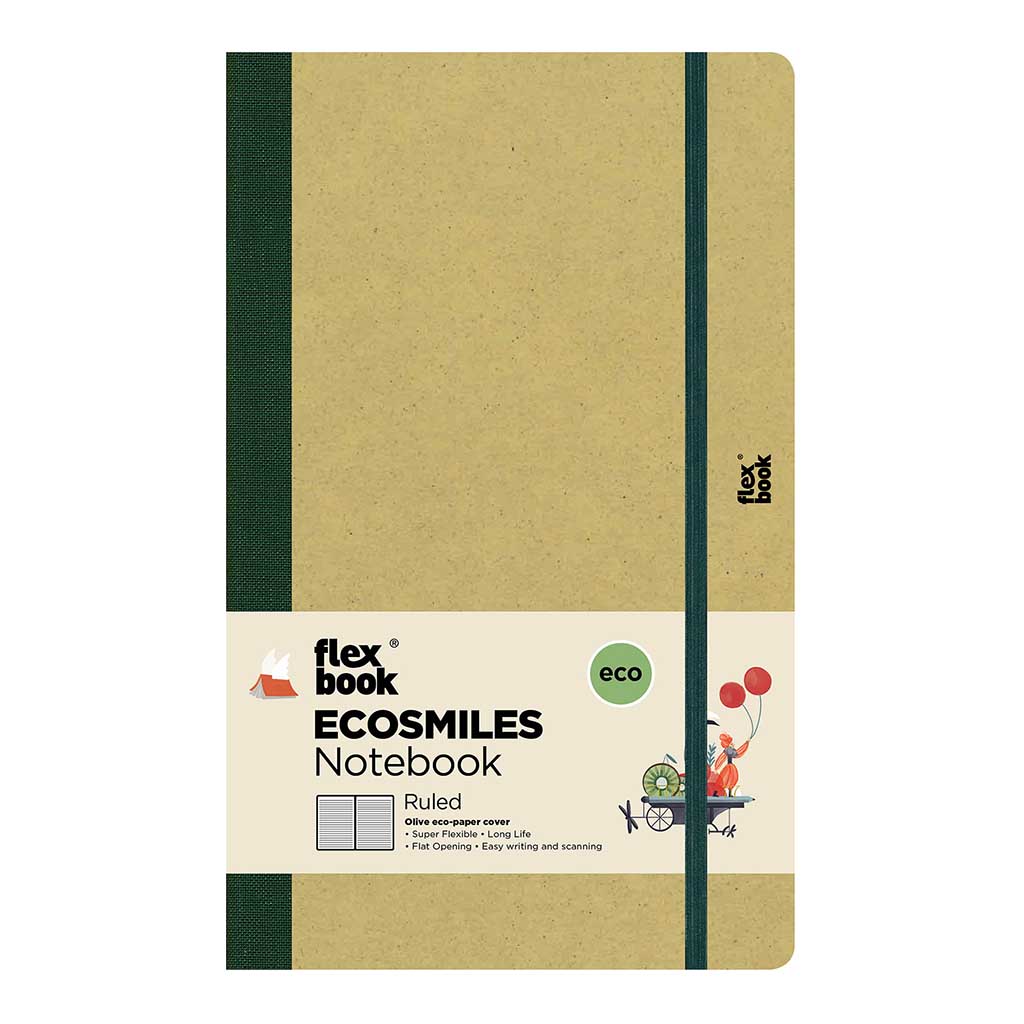 Flexbook Ecosmiles Notebook Medium Ruled Olive - Cafe Supply