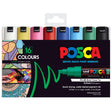 Uni Posca Marker 8.0mm Bold Chisel 16 Pack Assorted PC-8K - Cafe Supply