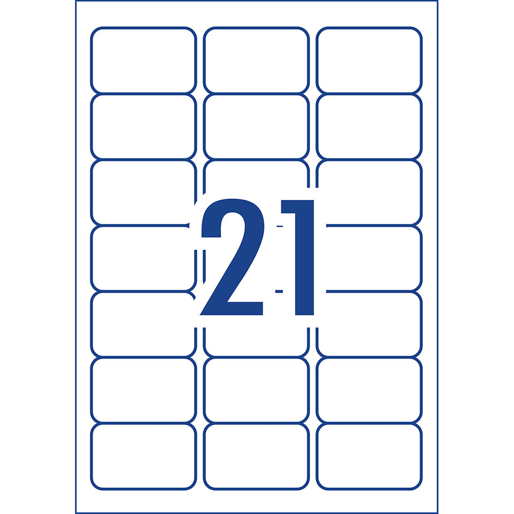 Avery Label L7160-20 Laser 21up 20 Sheets 63x38mm - Cafe Supply
