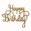 "Happy Birthday" Glitter Gold Cake Topper (Card 140x110mm) - Cafe Supply