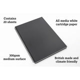 Artgecko Splashy Sketchbook A3 40 Pages 20 Sheets 300gsm White Paper - Cafe Supply
