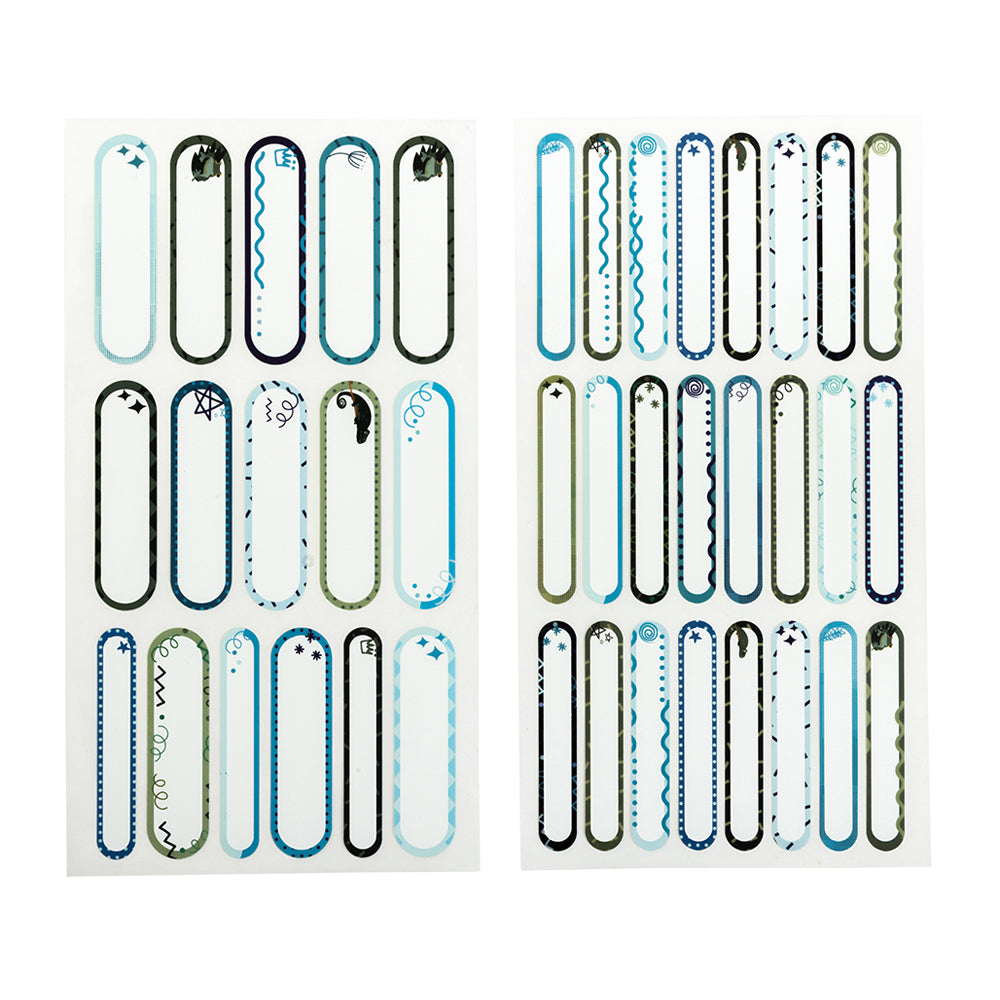 Spencil Write And Iron On Name Labels 40Pk Cool Blues - Cafe Supply