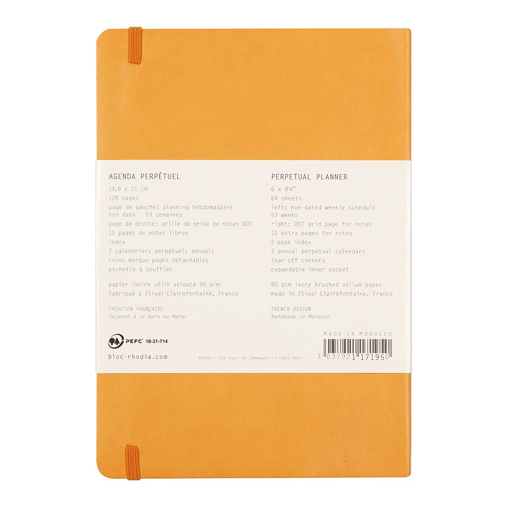 Rhodia Perpetual Diary A5 Orange - Cafe Supply