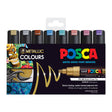 Uni Posca Marker 8.0mm Bold Chisel 8 Pack Metallic PC-8K - Cafe Supply