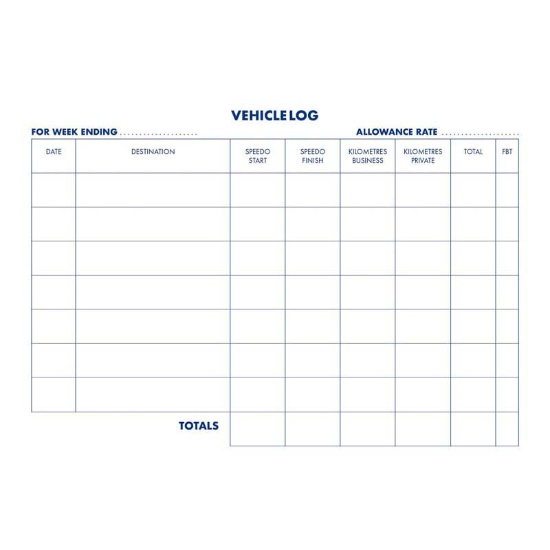 Collins Vehicle Log Book Hard Cover 44 Leaf 215x150mm - Cafe Supply
