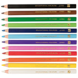 EC Triangular Jumbo Pencils Pack 12 Washable Assorted Colours With Sharpener - Cafe Supply