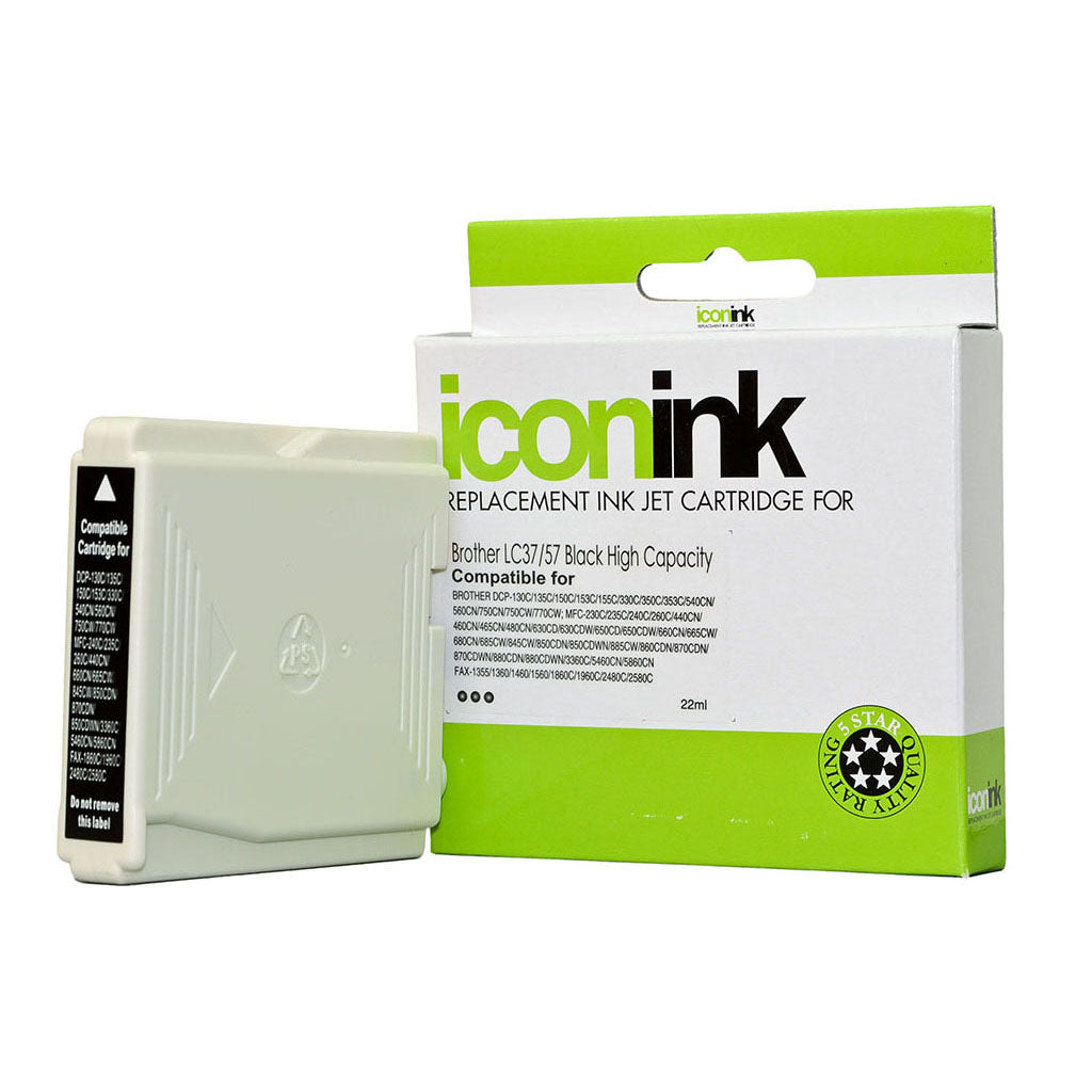 Icon Compatible Brother LC37 LC57 Black Ink Cartridge - Cafe Supply