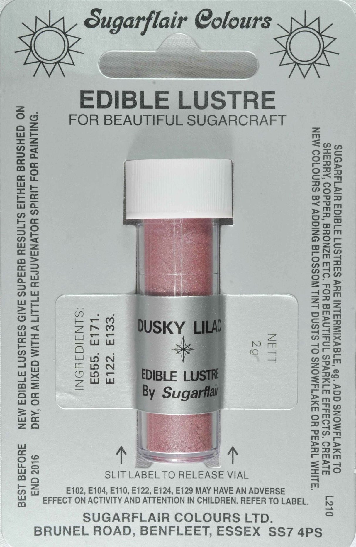 Sugarflair Edible Lustre Colour Dusky Lilac - Cafe Supply