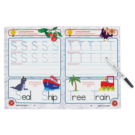 LCBF Wipe Clean Learning Book Upper Case Letters w/Marker - Cafe Supply