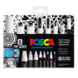 Uni Posca Marker White Set Pack of 8 Tip Sizes - Cafe Supply