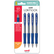 Uni Laknock 0.7mm Fine Retractable Blue Hangsell Pk4 - Cafe Supply