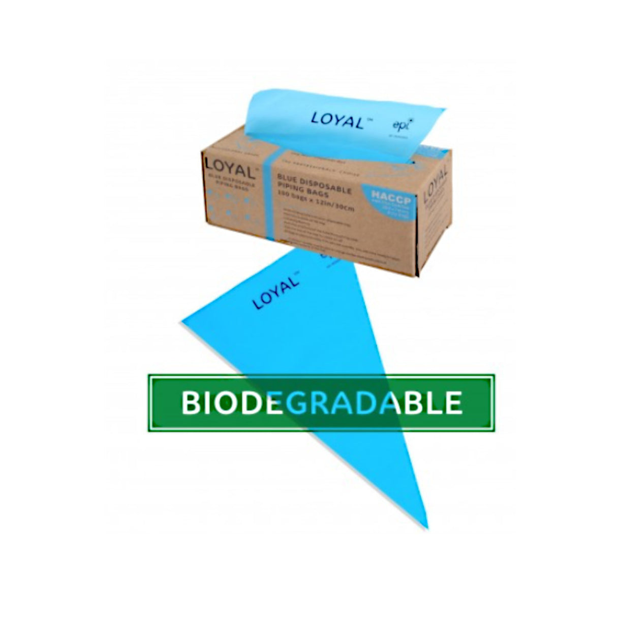 12" (300mm) Disposable Non Slip Blue Bags (100) - Cafe Supply